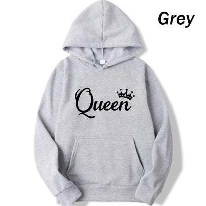 APHAX - Ladies Queen Print Hoodie Sweatshirt - various colours up to 4XL