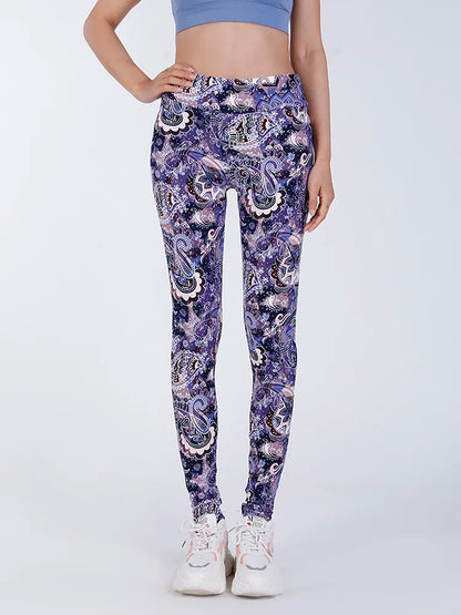 Ladie's High Waist Printed Leggings Casual Fitness Yoga sizes S-2XL