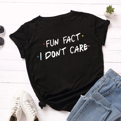 Ladies Slogan T-Shirt - Fun Fact - various colours - size S - 3XL