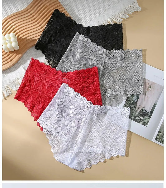 ADD - 3 pairs of Women's Lace High Waist Briefs