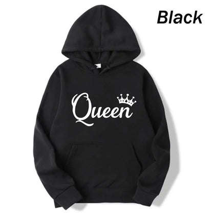 APHAX - Ladies Queen Print Hoodie Sweatshirt - various colours up to 4XL