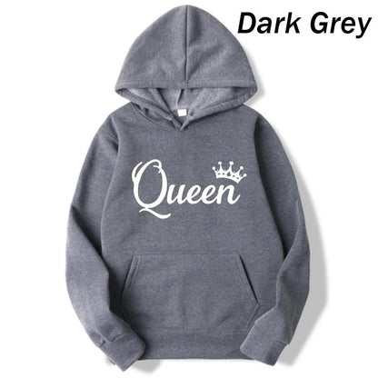 APHAX - Ladies Queen Print Hoodie Sweatshirt - various colours up to 4XL