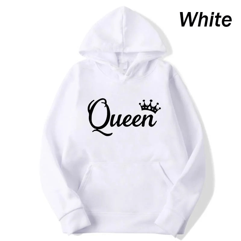 APHAX - Ladies Queen Print Hoodie Sweatshirt - various colours up to 4XL