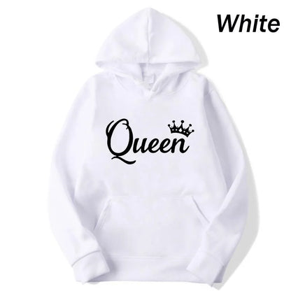 APHAX - Ladies Queen Print Hoodie Sweatshirt - various colours up to 4XL