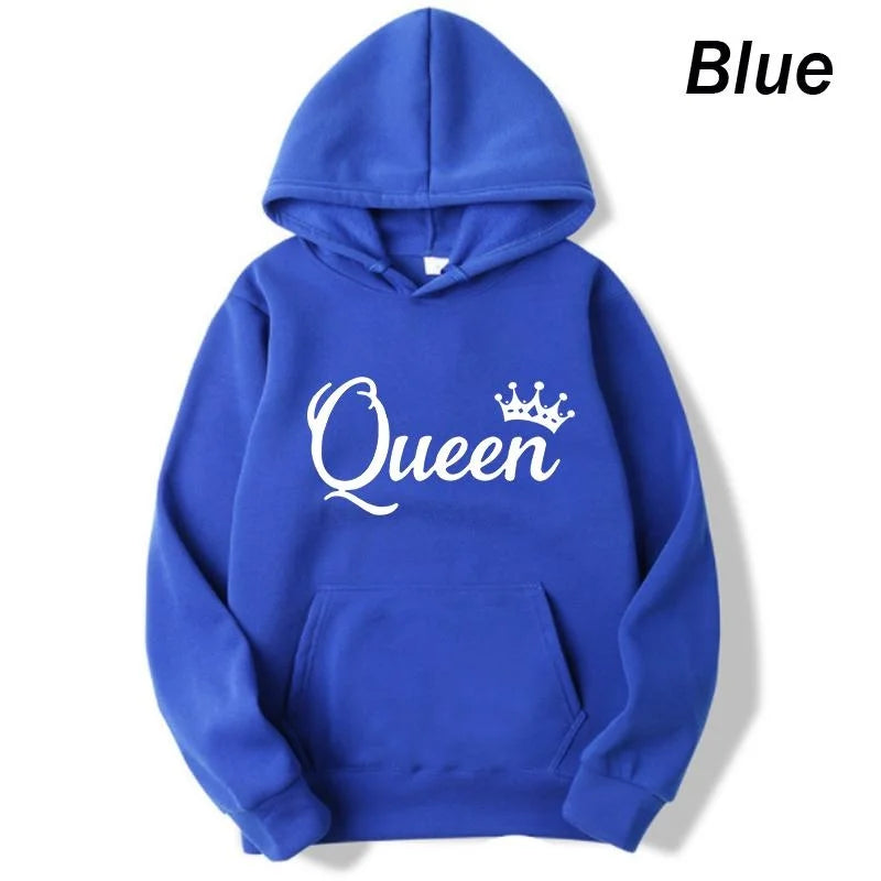 APHAX - Ladies Queen Print Hoodie Sweatshirt - various colours up to 4XL