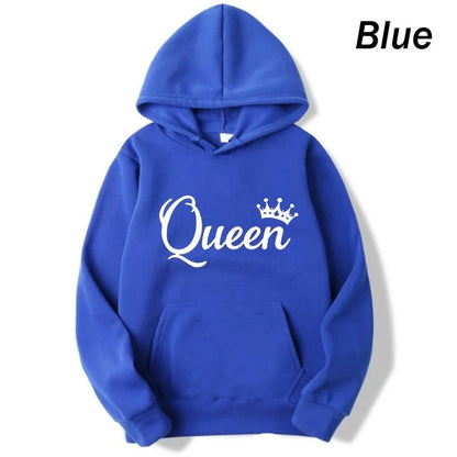 APHAX - Ladies Queen Print Hoodie Sweatshirt - various colours up to 4XL