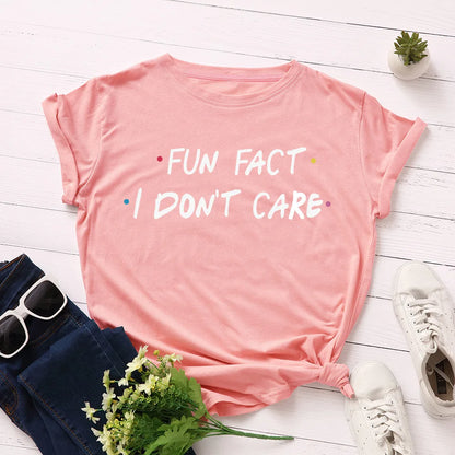 Ladies Slogan T-Shirt - Fun Fact - various colours - size S - 3XL