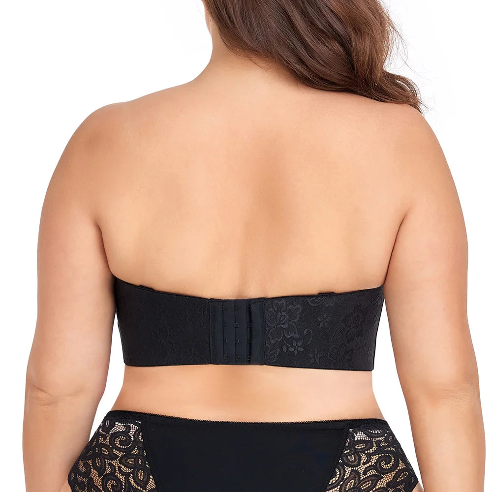 A10 - Strapless Bra Underwire Seamless Minimizer Bra Unlined Bandeau Bra 32-46 B-H Cup