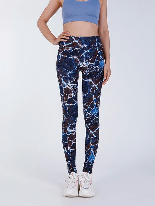 Ladie's High Waist Printed Leggings Casual Fitness Yoga sizes S-2XL