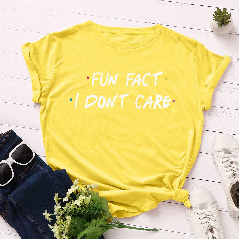 Ladies Slogan T-Shirt - Fun Fact - various colours - size S - 3XL