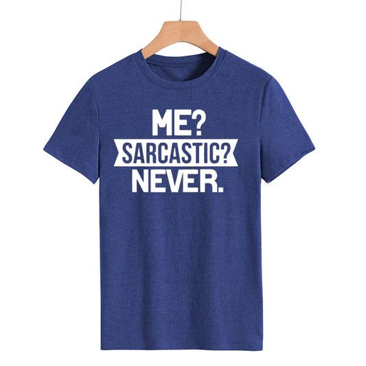 Ladie's Slogan T-Shirt - Me Sarcastic Never - various colours up to 3XL