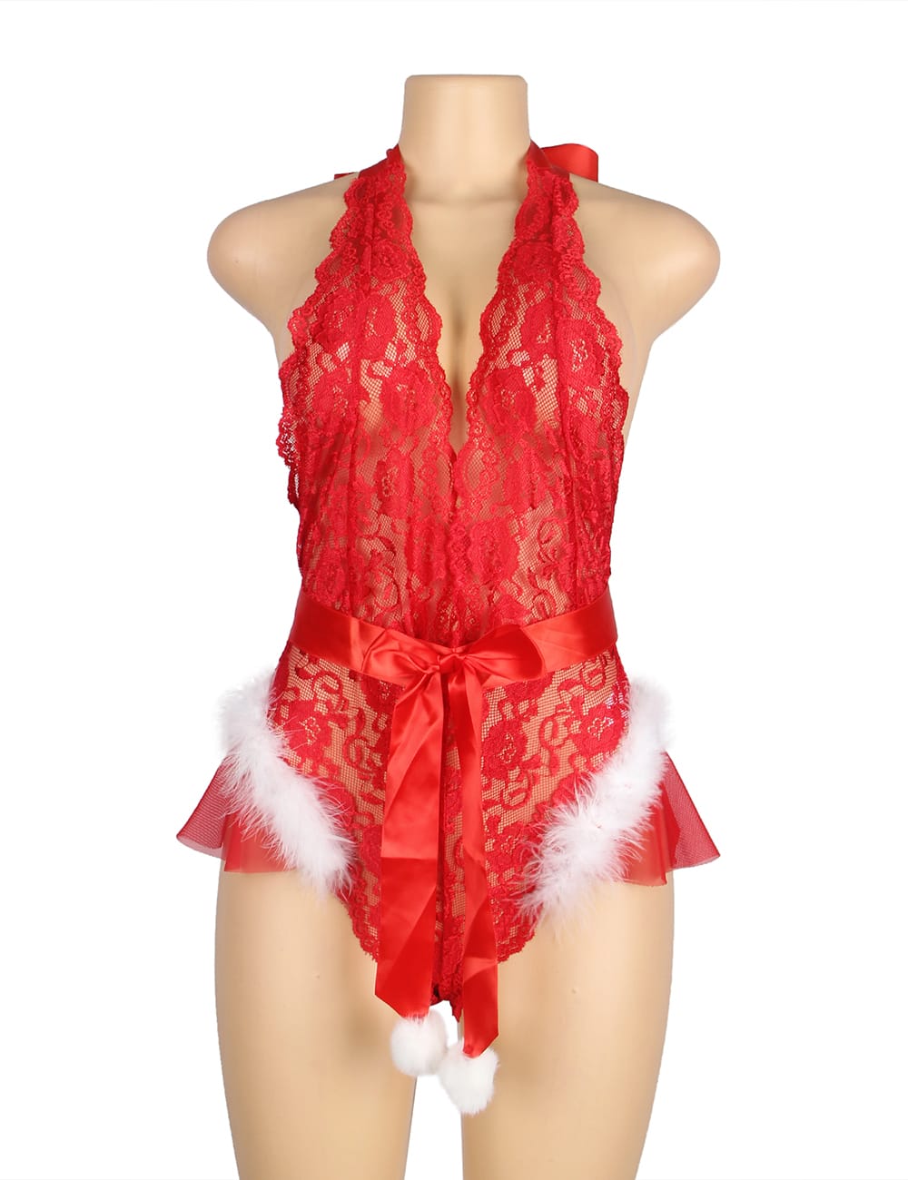 YesX YX874Q Christmas Sexy Halter Neck Teddy Up To 4XL