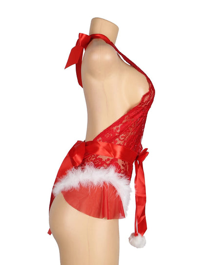 YesX YX874Q Christmas Sexy Halter Neck Teddy Up To 4XL