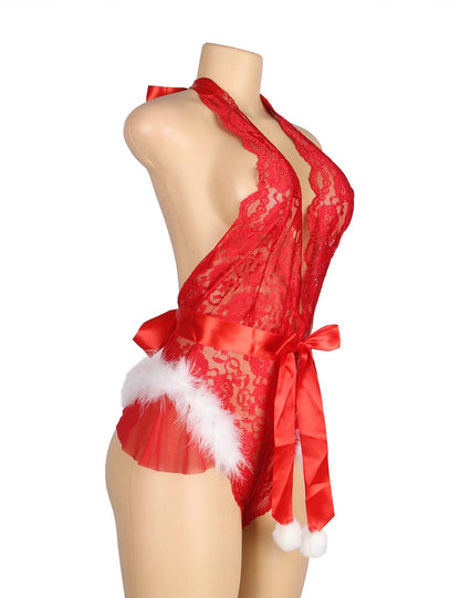 YesX YX874Q Christmas Sexy Halter Neck Teddy Up To 4XL