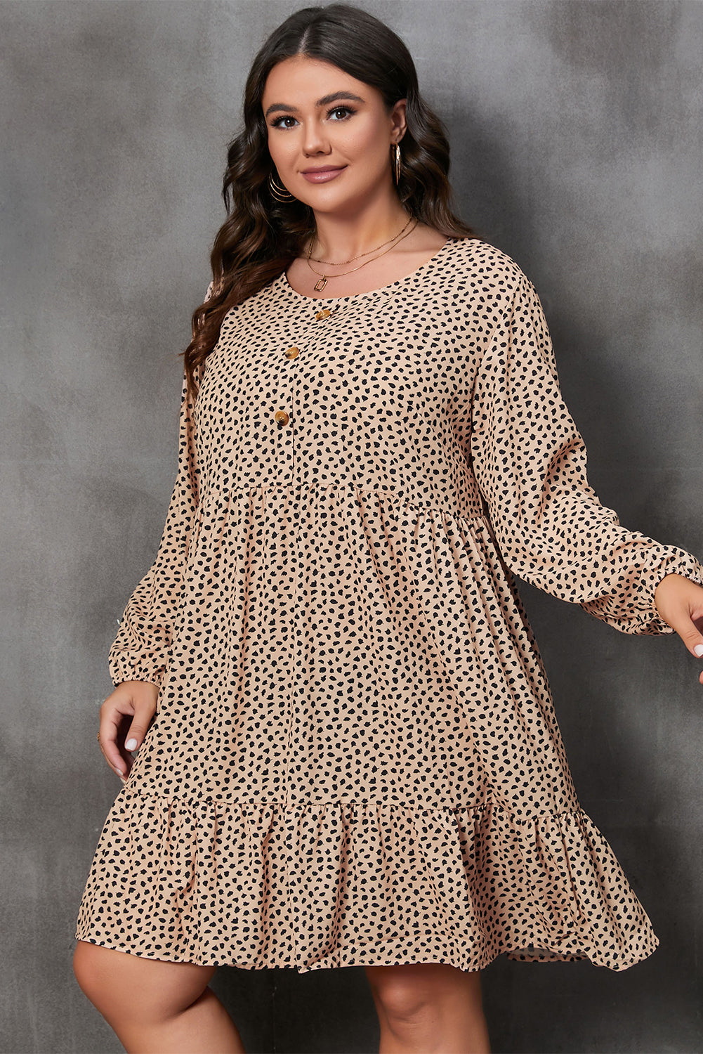 Women's Leopard Print Dress - Plus Size