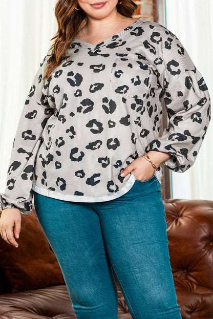 Women's Leopard Print Top - Plus Size