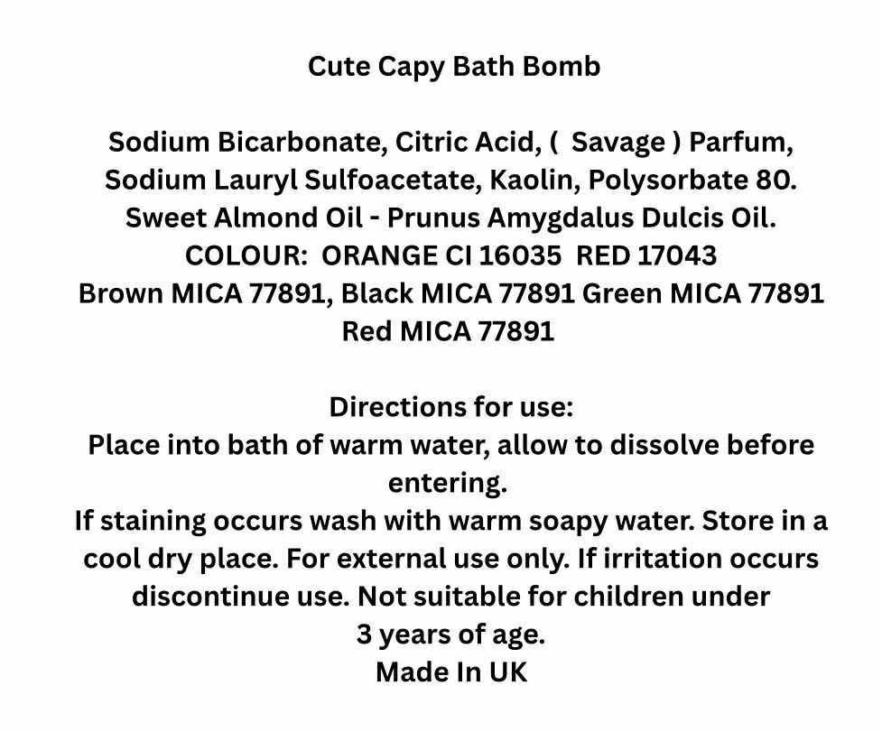 Dare To Pamper - Bath Bomb - Cute Capy
