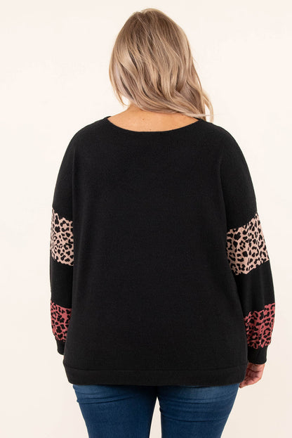 Leopard Print Strappy Neck Top - Plus Size