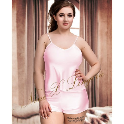 NX - 082 Plus Size Satin Cami Set - various colours