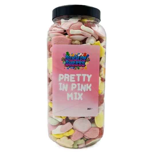 Simway Sweets Pretty In Pink Mix Sweet Gift Huge Mega 3KG Candy Jar