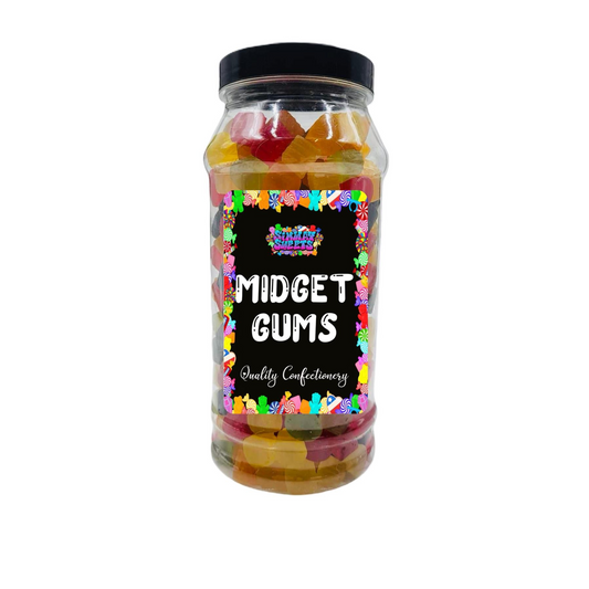 Midget Gum Gems Jelly Gummy Retro Sweets Gift Jar - 735g