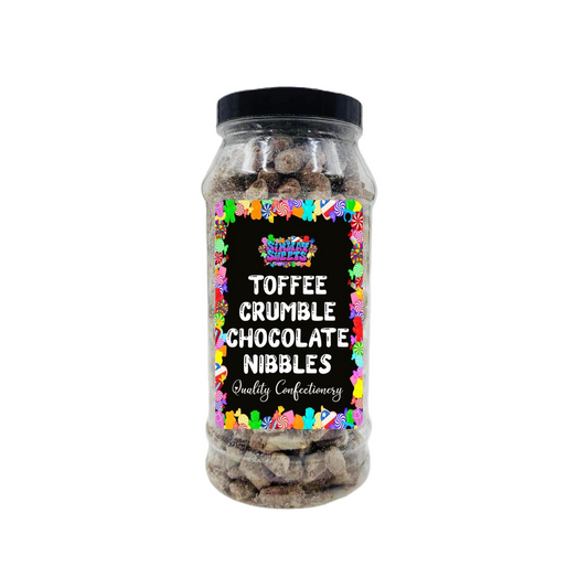 Toffee Crumble Flavour Choc Nibbles Retro Sweets Gift Jar - 610g