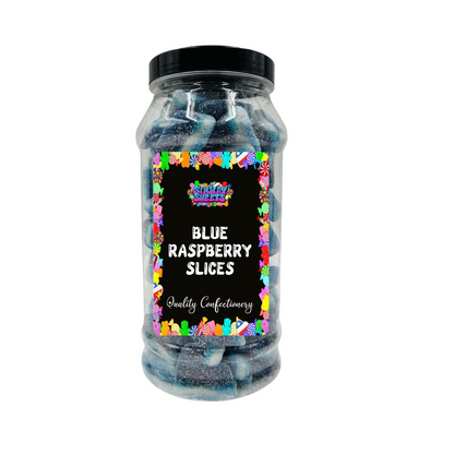 Fizzy Blue Raspberry Slices Fizzies Retro Sweets Gift Jar - 595g