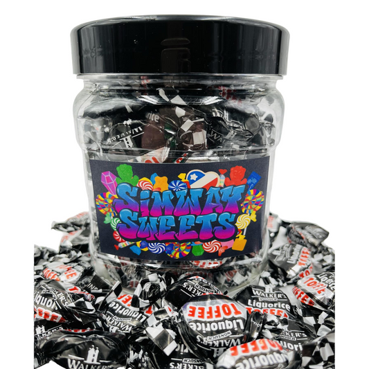 Simway Sweets Jar 705g - Liquorice Toffees - Individually Wrapped - Approximately 70 Pieces