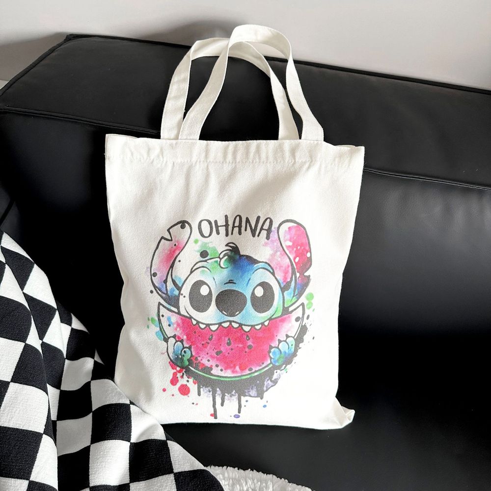 MINISO Diseny Stitch Bag Crossbody Bag STITCH Cartoon Peripheral Cute Canvas Shoulder Lilo and Baby Same Shopping Girls' Bag