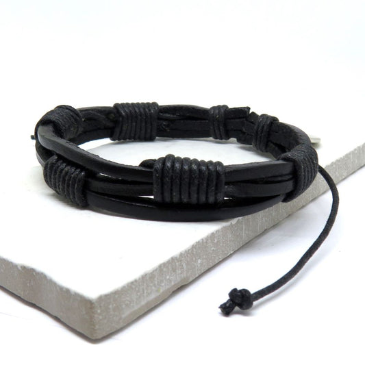 Men's Leather Cord Bracelet