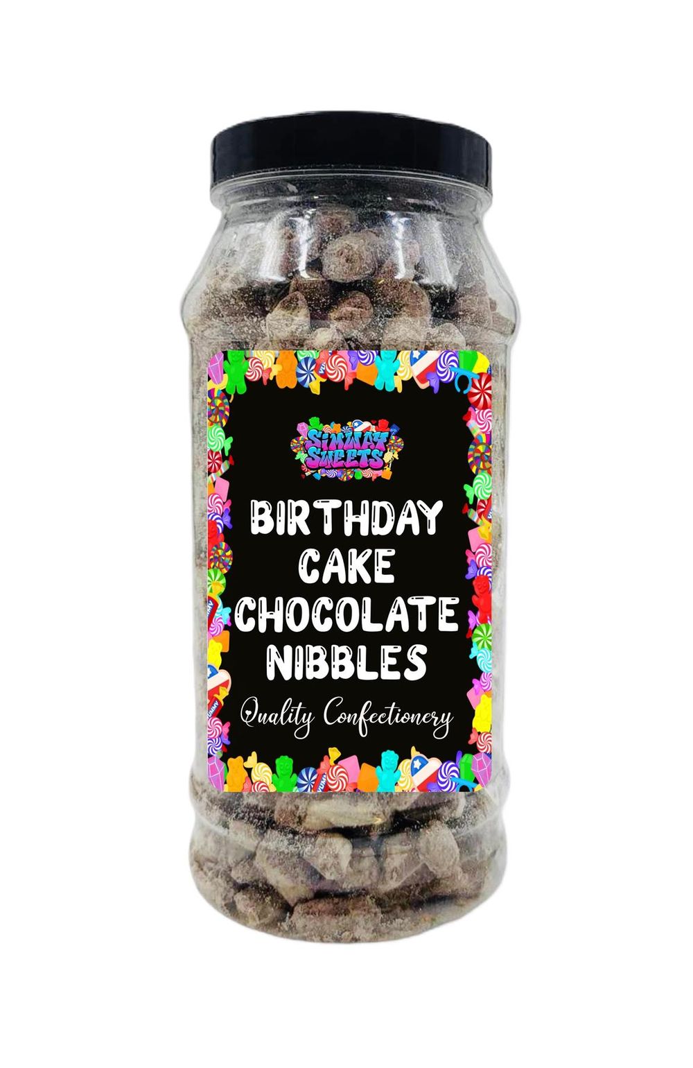 Birthday Cake Flavour Choc Nibbles Retro Sweets Gift Jar