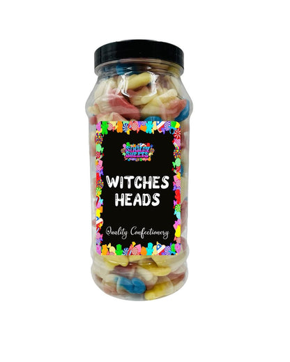 Witches Heads Gummy Jelly Sweets Retro Sweets Gift Jar