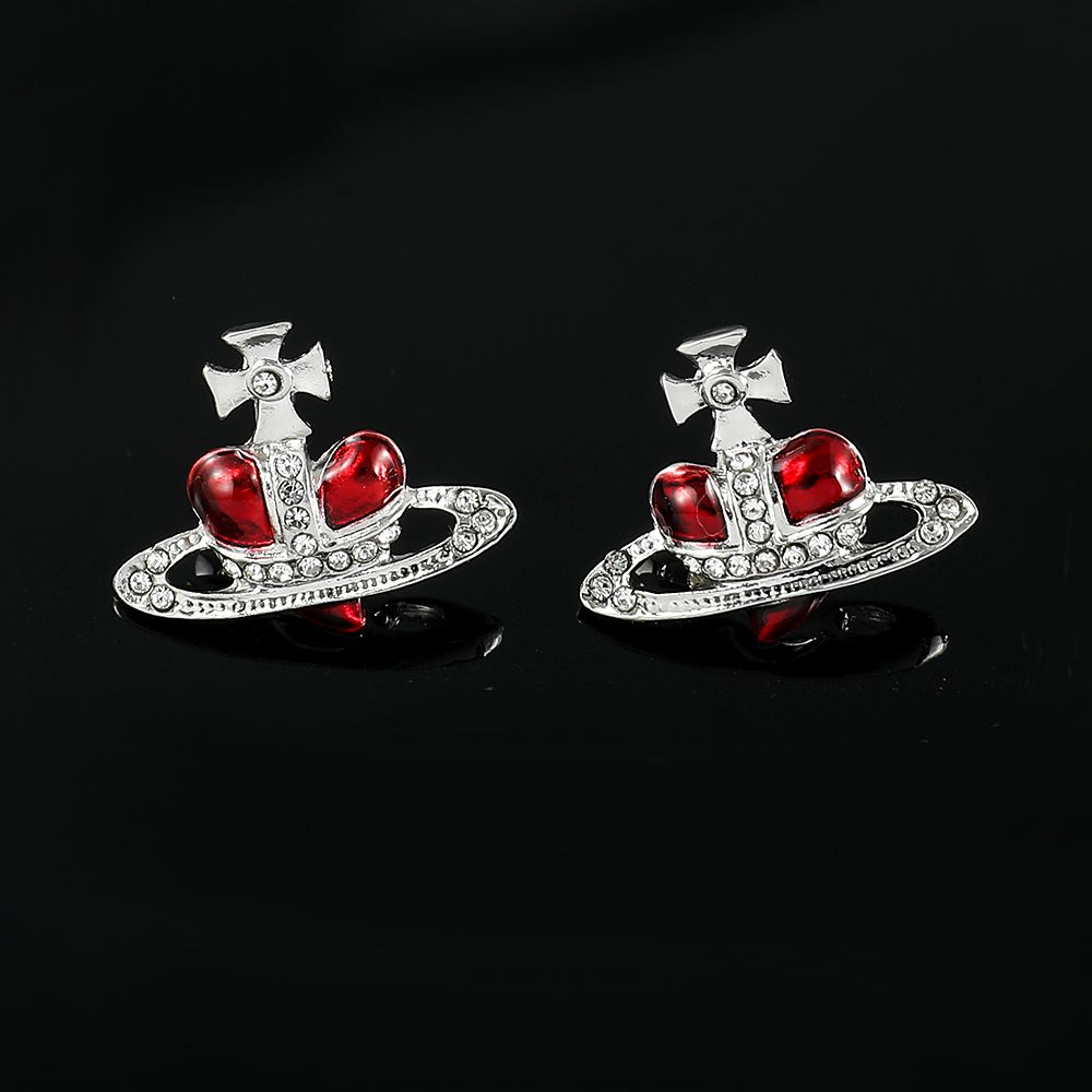 Disney Alice in Wonderland the Red Queen Earrings Sparkling Earrings Multicolor Jewelry for Women Jewellery Birthday Gifts