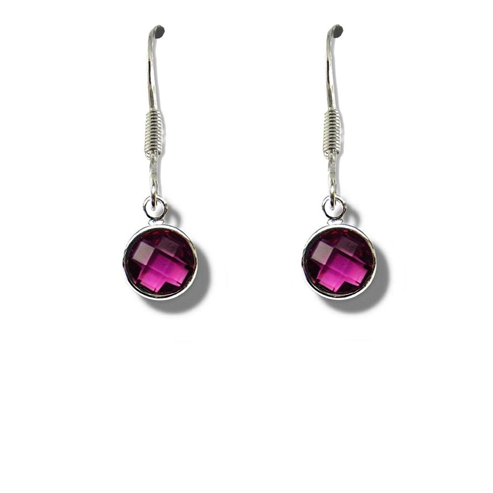 February Birthstone Drop Earrings - Purple