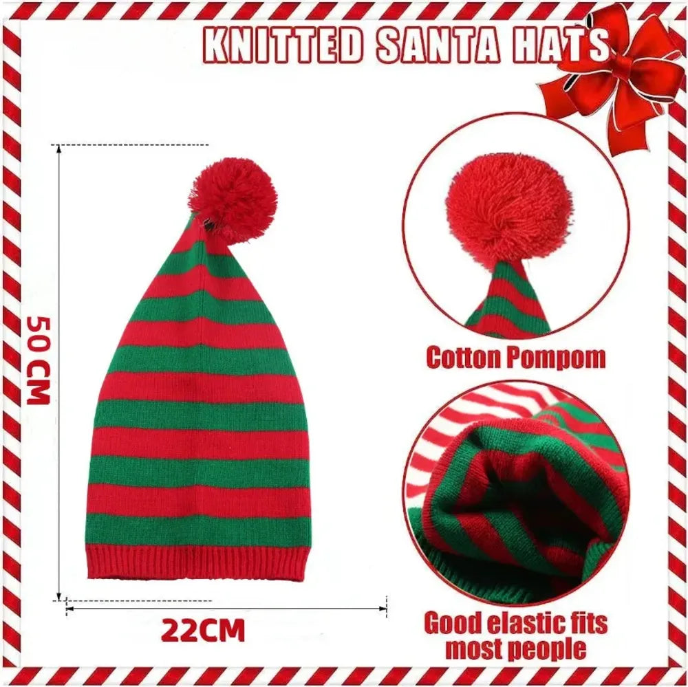 Christmas Knitted Wool Hat Winter Thickened Warm Hat Hairball Long Tail Hat Witch Hat Ladies Hat Christmas Gift Decoration