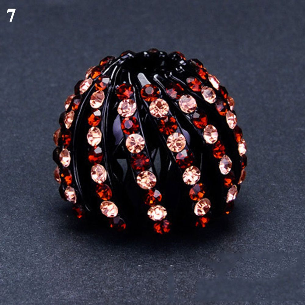 Women Bun Crystal Hair Claw Fashion Female Ponytail Headwear Horsetail Buckle Hair Clip Bird Nest Expanding Hair Accessories