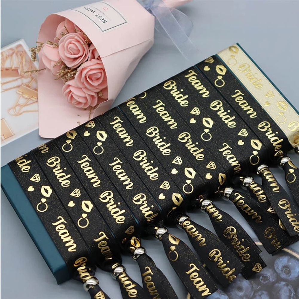 11Pcs Team Bride Bachelorette Party Bracelet Bride To Be Decoration Accessories Hen Party Wedding Bridal Shower Supplies