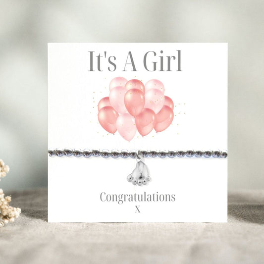 It's A Girl Bracelet - Balloon Gift Card