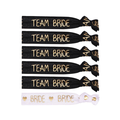 6/11pcs Bachelorette Party  Wristbands Team Bride Bracelet Bride To Be Decoration Hen Party Wedding Supplies Hair Ties