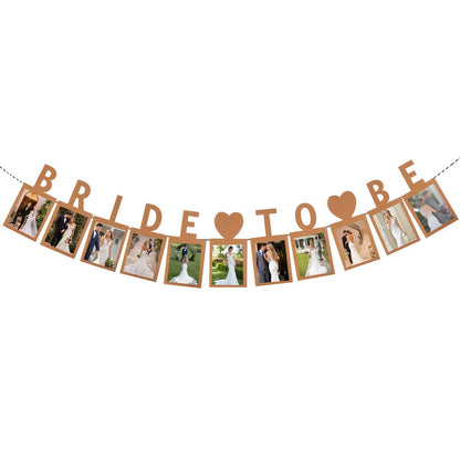 Bridal Shower Party Photo Frame Banner Bride To Be Photo Display Photo Frame Wedding Supplies Bachelorette Party Garland Flags