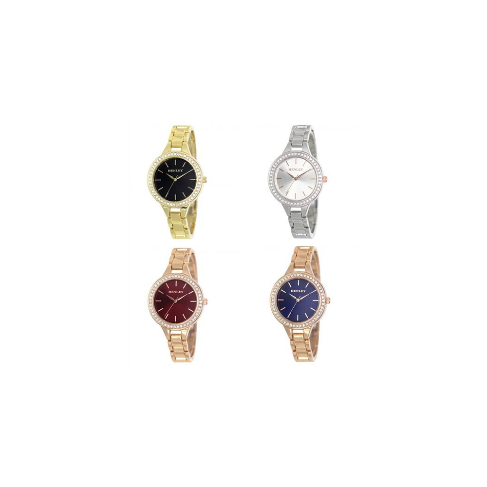 Henley Ladies Bling Bracelet Watch H07323 Available Multiple Colour