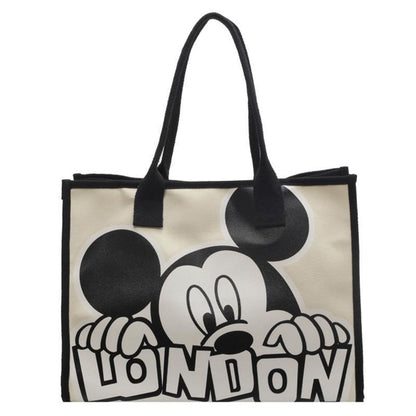 New Disney  Mickey Canvas Bag Women's Versatile Casual Shoulder Bag Commuter Handbag Large Capacity Multifunctional Mommy Bag