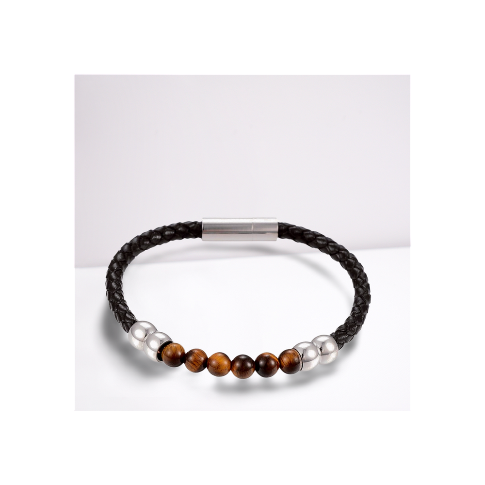 Men's Tigers Eye Leather Bracelet