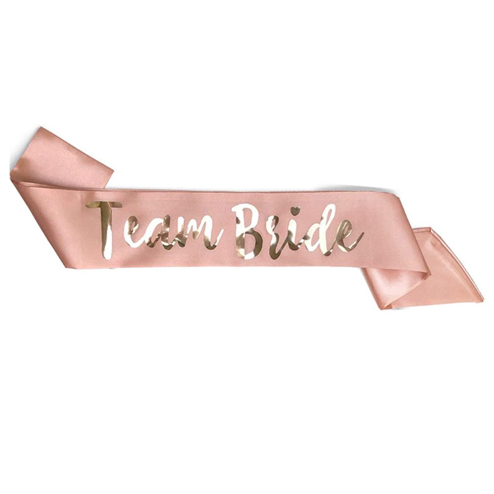 6+1pcs Rose Gold Team Bride Bachelorette Party shoulder strap Bride To Be Satin Sash Party Wedding Bridal Supplies