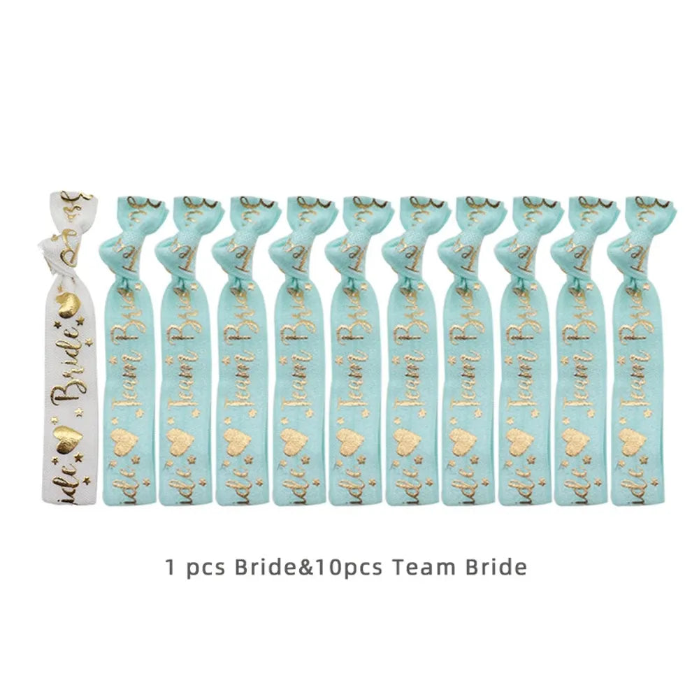 11pcs Team Bride Bracelet Bride To Be Wedding Decoration Accessories Hen Party Wedding Bridal Shower Bachelorette Party Supplies