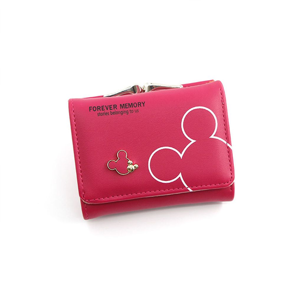 Disney Cartoon Mickey Mouse Wallet for Women's PU Leather Coin Purse Woman Mini Short Wallets Girls Bags Fashion Accessories