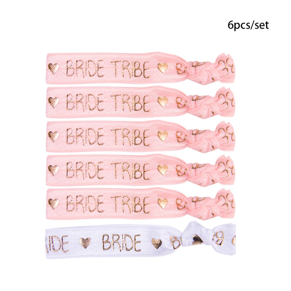 6/11pcs Team Bride Bracelets Bachelorette Party Favors Wristbands Bracelets Bride Tribe Hair Ties Bachelorette Party Supplies