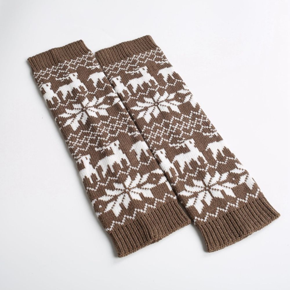 Women Knitted Woolen Leg Warmers Christmas Elk Autumn / Winter Warmth Protection Calf Leg Cover Pile Stocking SA293