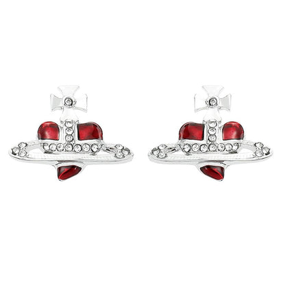 Disney Alice in Wonderland the Red Queen Earrings Sparkling Earrings Multicolor Jewelry for Women Jewellery Birthday Gifts