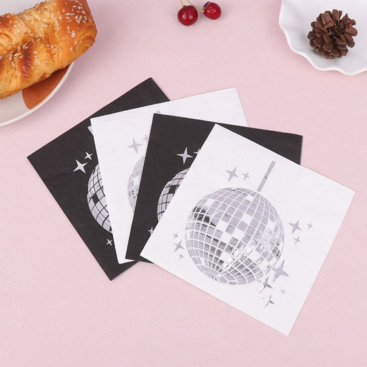 25PCS Disco Ball Cocktail Napkins Tableware Theme Bachelorette Hen Party Bridal Shower Bride To Be Dancing Queen Let’s Go Girls Decoration